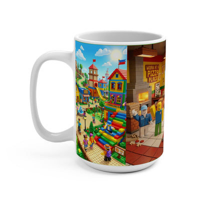 Roblox 15oz Toy City Mug — Colorful Building Block LEGO-Style Scene Coffee Cup