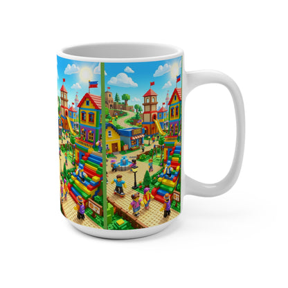 Roblox 15oz Toy City Mug — Colorful Building Block LEGO-Style Scene Coffee Cup
