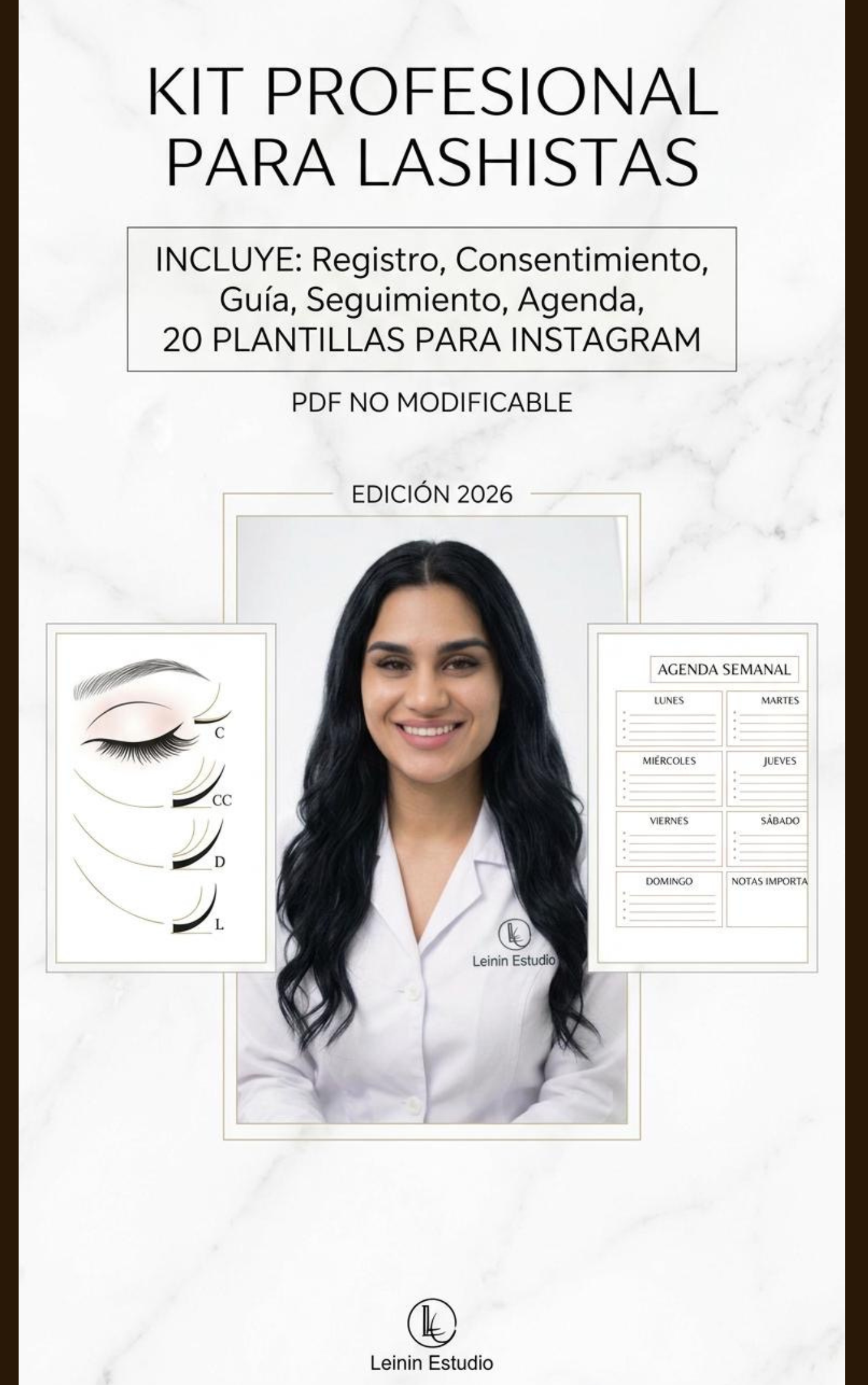 Kit Profesional para Lashistas 2026 – Formularios, Agenda y 20 Plantillas para Instagram