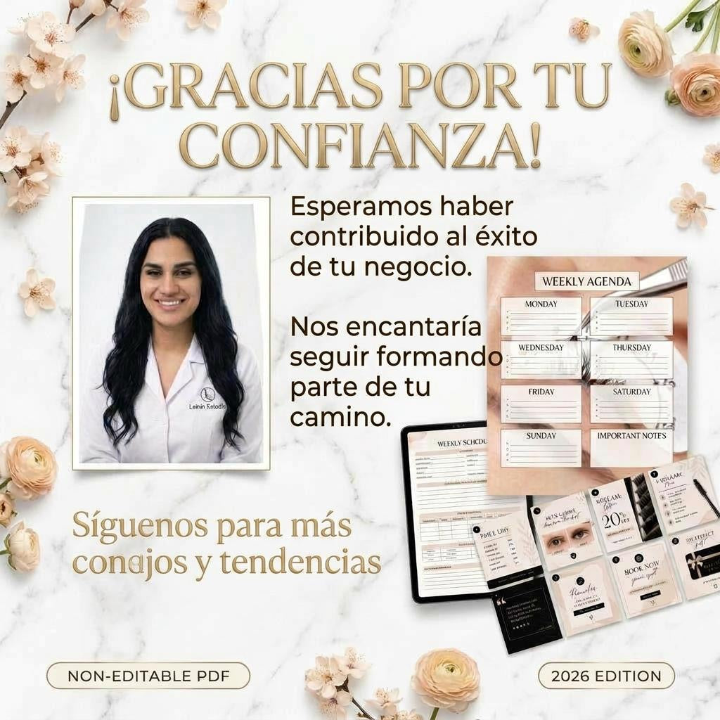 Kit Profesional para Lashistas 2026 – Formularios, Agenda y 20 Plantillas para Instagram